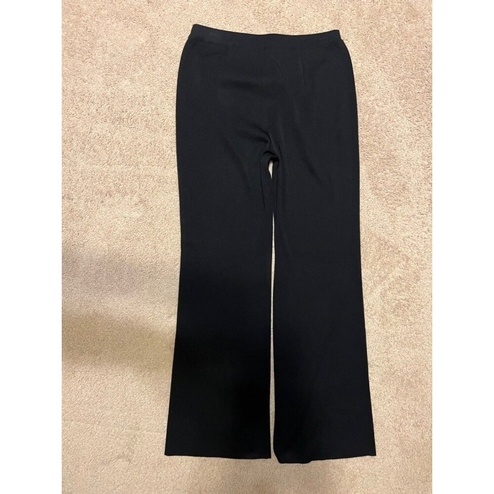 Misook Pants Petite Large L P PL Black Flat Front Pull On Classic Washable $278 - Picture 7 of 8